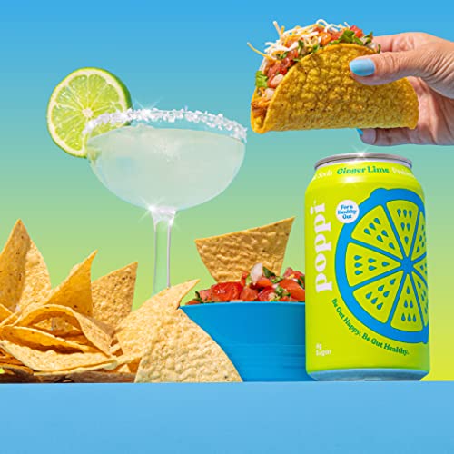 Poppi Sparkling Prebiotic Soda, Bulk 72-Pack, Ginger Lime, Watermelon And Raspberry Rose, Beverages Made With Apple Cider Vinegar W/Gut Health & Immunity Benefits, Low Calorie & Low Sugar Drinks, 12O #TOP3