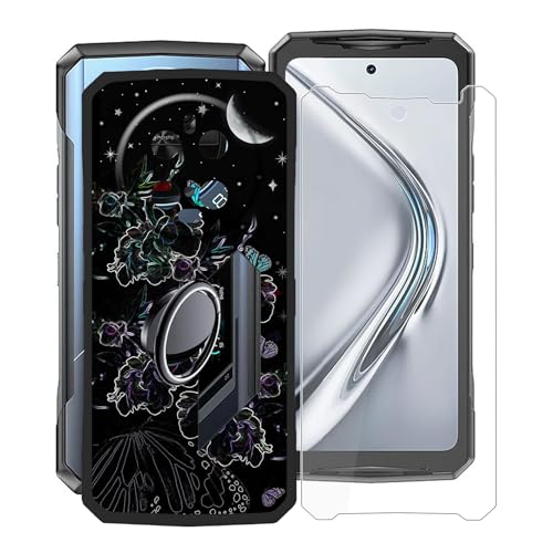 Coque Doogee V40 Pro evitez les bris d ecran etui noir silicone avec film verre trempe antichoc