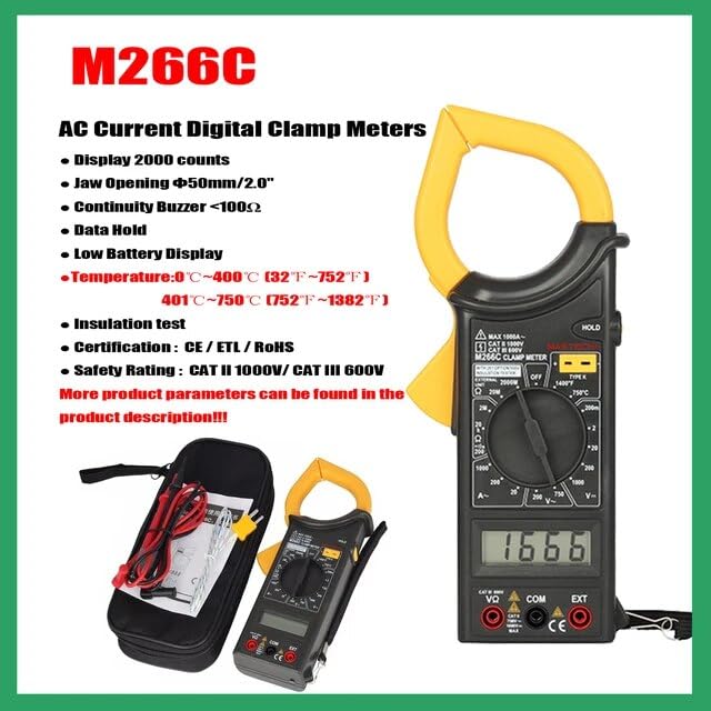 MASTECH M266C AC Current Digital Clamp Måler funktioner