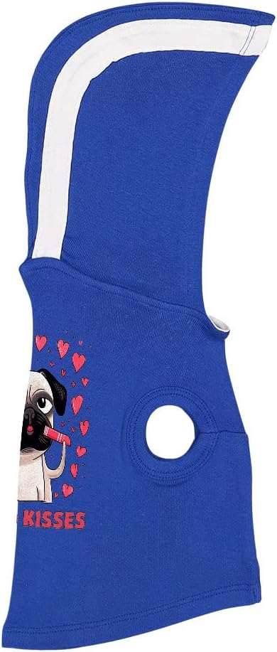 Pugs and Kisses Dog Shirt with Hoodie - Heart Design Dog Hoodie - Printed Dog Clothing - Pink White, M