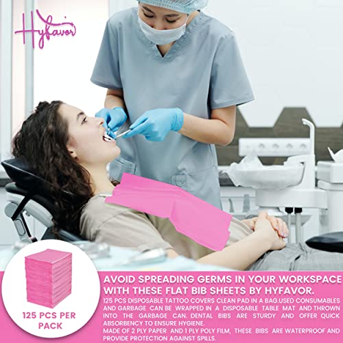 Dental-Bib125-Pack--Pink-Dental-Bibs-Disposable--Multipurpose-Waterproof-Tattoo-Bibs--Soft-Flexible-Pink-Bibs-for-Dental-Tray-Covers--3-Layer-Protection-Nail-Napkins-for-Acrylic-Pink