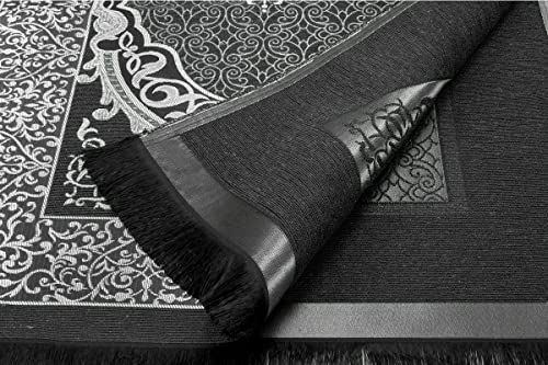 BAYKUL-Muslim-Prayer-Rug-Islamic-Turkish-Prayer-Rugs-Great-Ramadan-Gifts-Prayer-Mat-for-Women-and-MenIslam-CarpetPortable-Muslims-MatsPraying-Rugs-Islam-with-Beads-Gift-Prayer-Beads-99-Grey