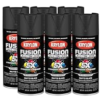 Krylon 6-Pack of 12 Oz K02754007 Black Fusion All-In-One Paint & Primer Spray Paint, Matte