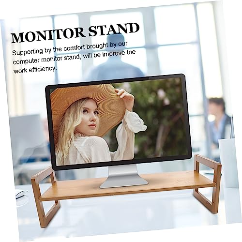 Evita dolor de cuello con NUOBESTY soporte elevador para monitor y estante de escritorio de madera 8