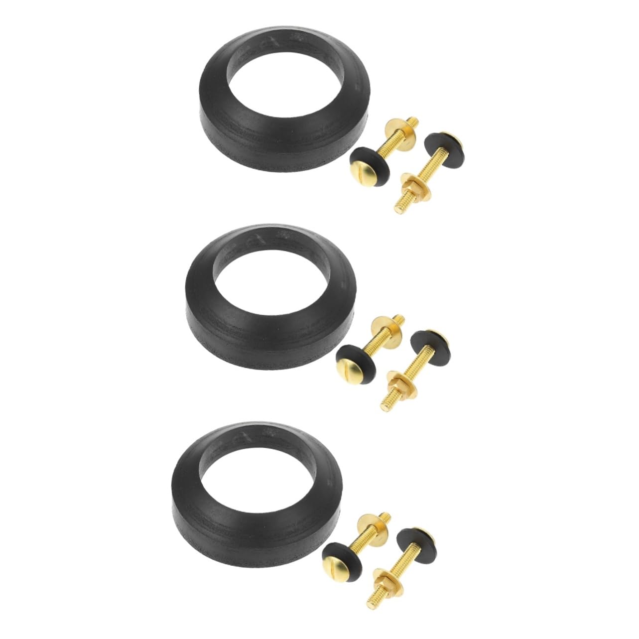 Lurrose 3 Set guarnizione del WC kit cisterna adesivo parti lavaserbatoi wc anello di tenuta cassetta wc accessorio cassetta wc accessori per cassette wc gomma da cancellare Nero