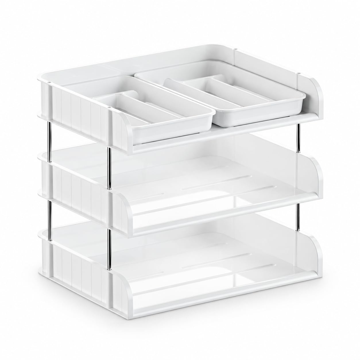 Organizador Escritorio, Estantería, Transparente 4, 40cm