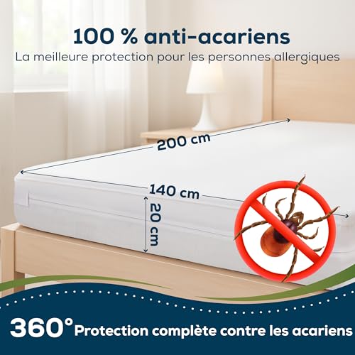 Housse de matelas imperméable 140x200 cm intégrale avec fermeture éclair - 3