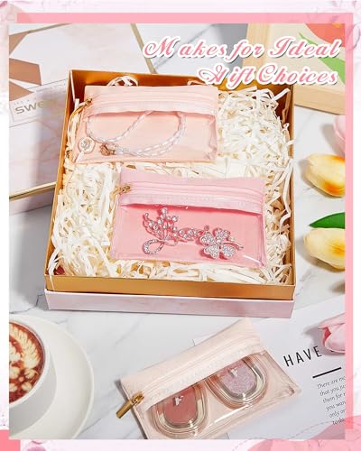 Uiifan Travel Jewelry Organizer Flannel Jewelry Bags Portable Jewelry Pouch with Zipper Pockets for Women Girl Gift3