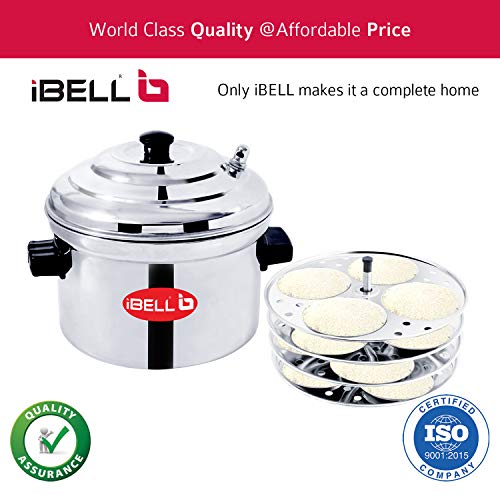 IBELL-Stainless-Steel-Idly-Cooker-Induction-and-Gas-Stove-Compatible-Idli-Maker-Silver-16-Idlies-4-Plates