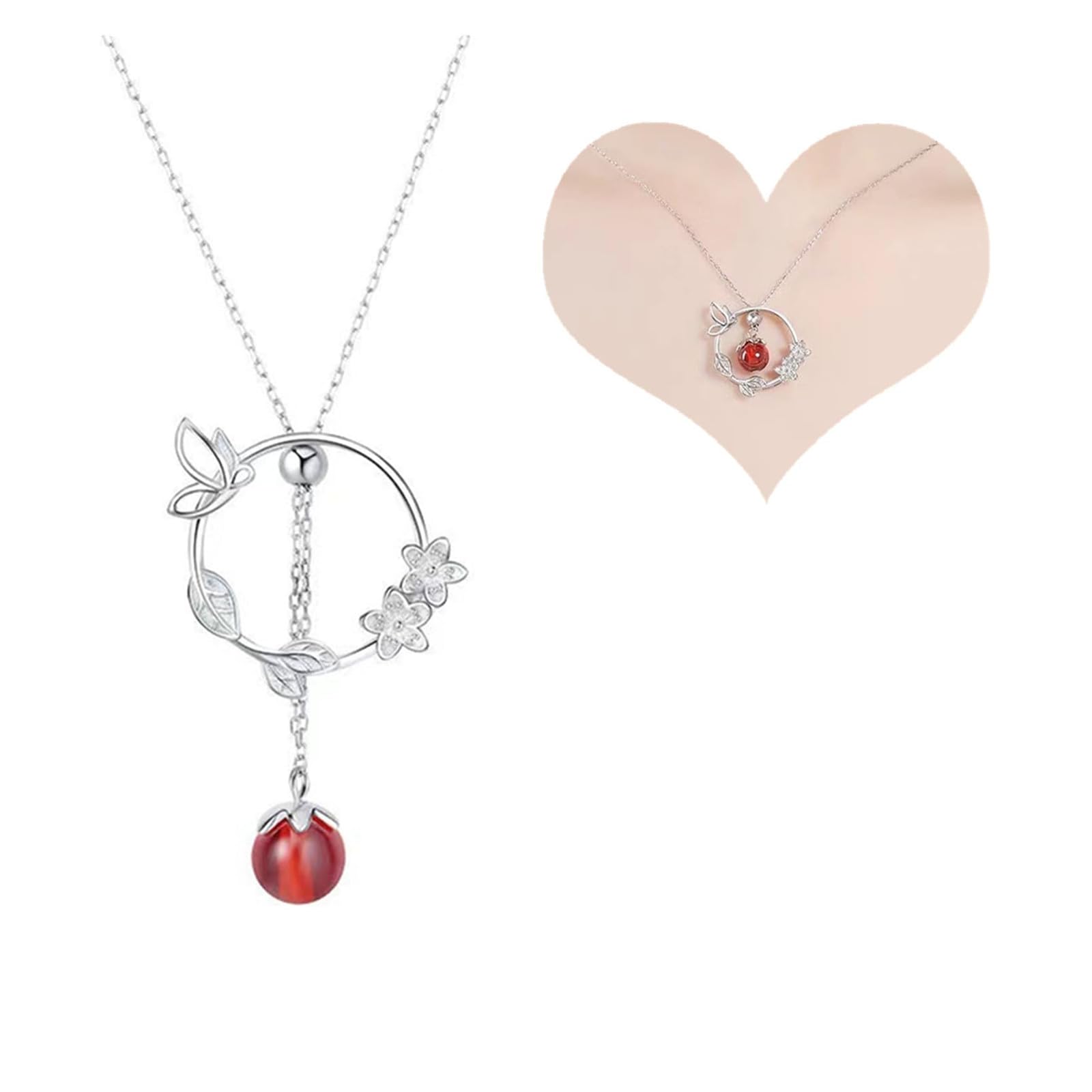 XHBTS Tian Guan Ci Fu Heaven's Official Blessing Anime Hua Cheng Xie Lian Charm Pendant Necklace and Stickers, red