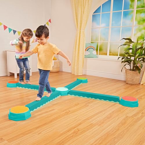 B. Toys – Balance Beam for Kids – Interlocking Balancing Beams – 5 Sensory Pads & 8 Beams – Active Play for Toddlers, Kids – 3 Years + – Balance & Build Set - Image 5