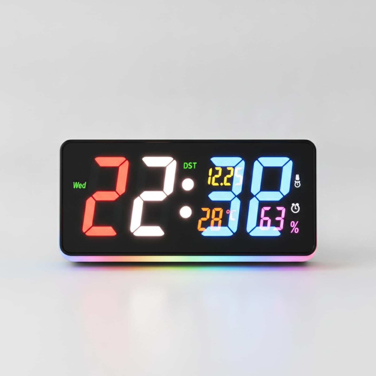 Orologio da Parete Digitale con Igrometro Grande Display Orologio da Parete Digitale con Termometro Minimalista per Ufficio