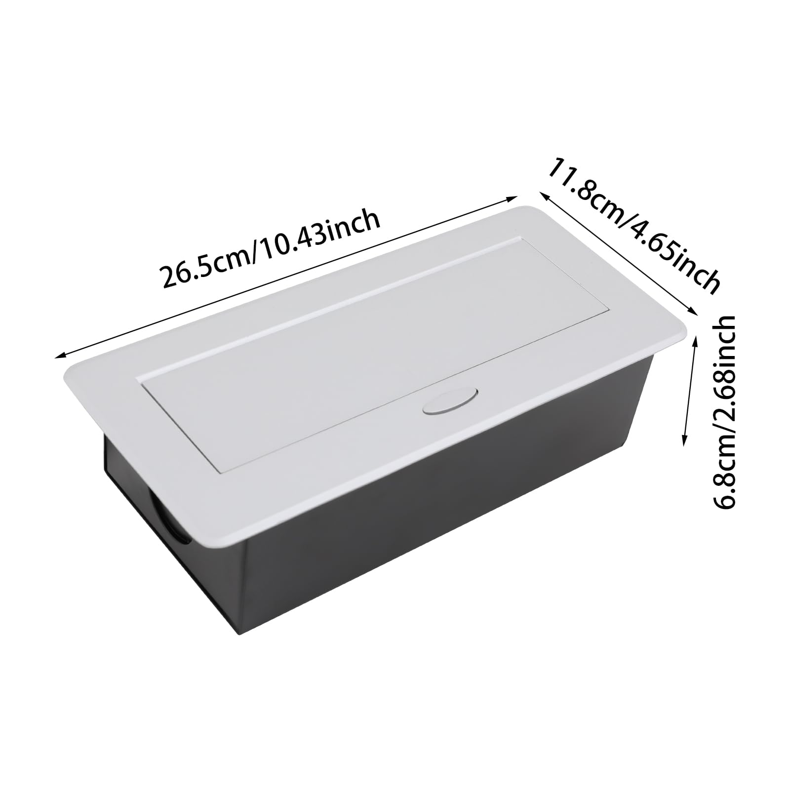 Ciabatta elettrica a scomparsa, 2 prese AC 250 V, 16 A, con USB A e USB C, 5 V, 2,1 A, presa da tavolo, da incasso, 2500 W, per ufficio, cucina, studio, argento