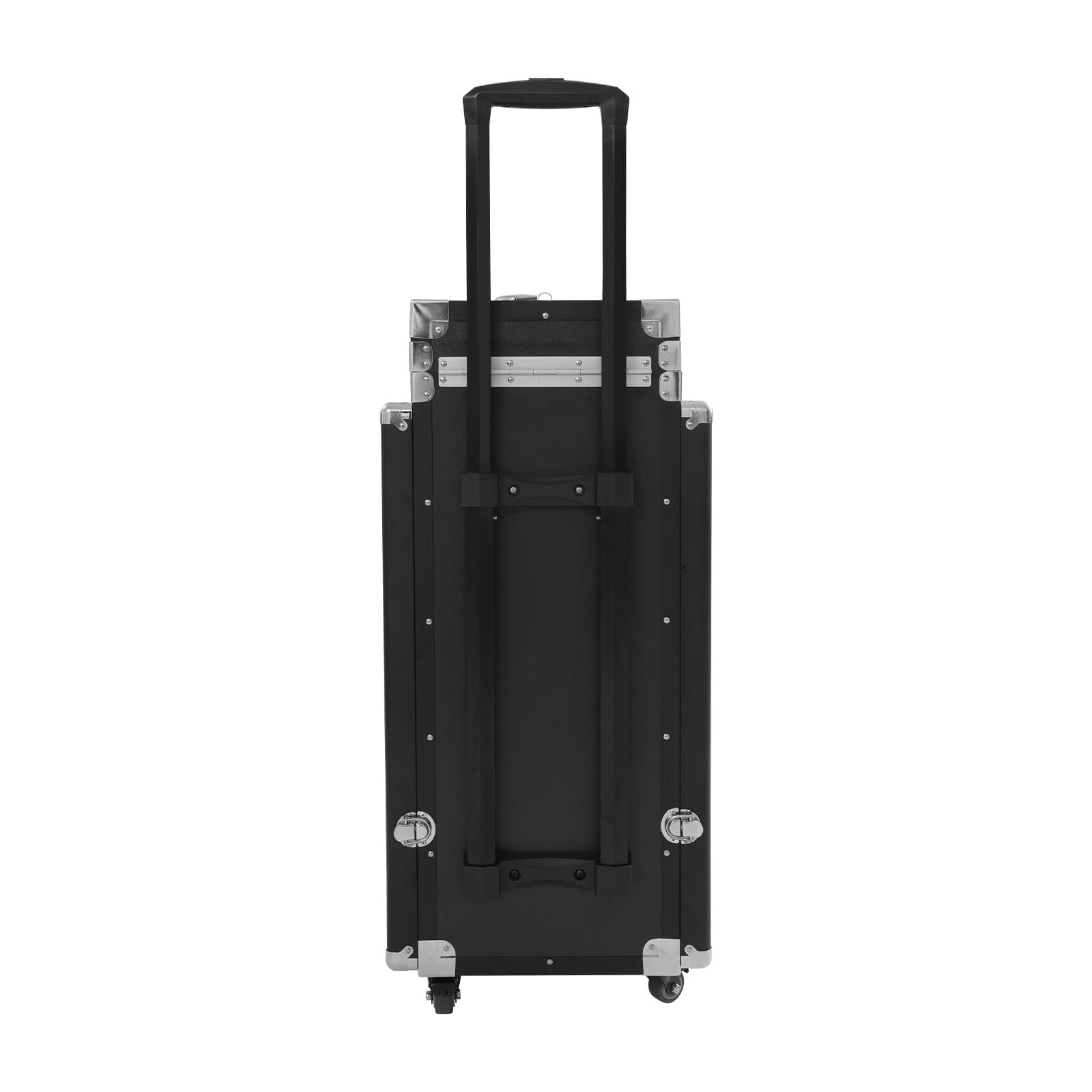 Kosmetikkoffer Trolley Faltbar Erweiterbar 2-Tisch&4-Schublade mit Teleskopgriff Zahlenschloss Schminktisch Schminkkoffer Make-Up-Koffer Kosmetik Koffer Nagelkoffer Nageltisch Friseurkoffer (Schwarz)