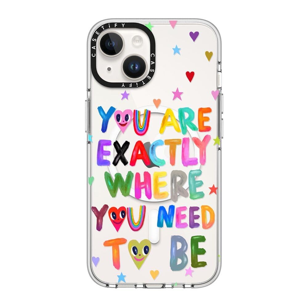 CASETiFY Przezroczyste etui na iPhone'a 14 [nie żółknie/ ochrona przed upadkiem 2 m / kompatybilne z Magsafe] - jesteś dokładnie - przezroczyste