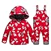 Produktbild LSHEL Baby Schneeanzug 2 teilig Mädchen Daunenjacke & Daunenhose Verdickte Baby Jungen Skianzug Winter Bekleidungsset, Rot, 86(Empfohlene Höhe: 75-85 cm)