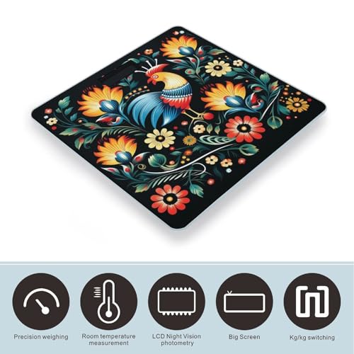 Báscula digital de baño con patrón folclórico polaco miniatura 3