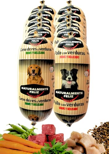 Naturalmente Feliz Natürliches hausgemachtes Hundefutter, Nassfutter mit frischem Fleisch und Gemüse...