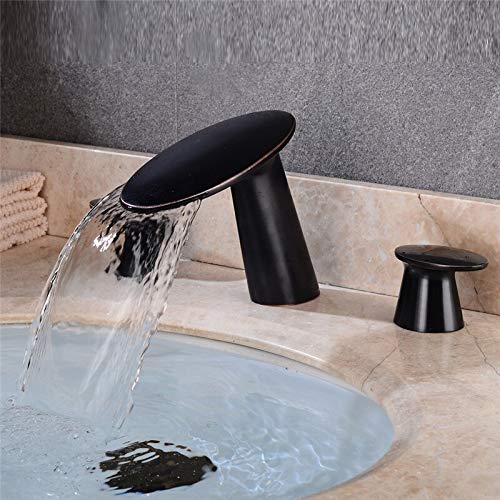 Robinet de lavabo chrome à 3 trous avec mitigeur cascade eau chaude et froide