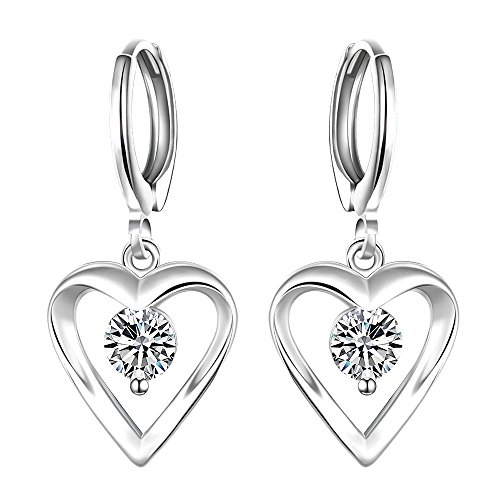 Preisvergleich Produktbild Styleziel Damen Ohrring Ohrhänger Herz Zirkonia Kristall Silber 20 mm 1437