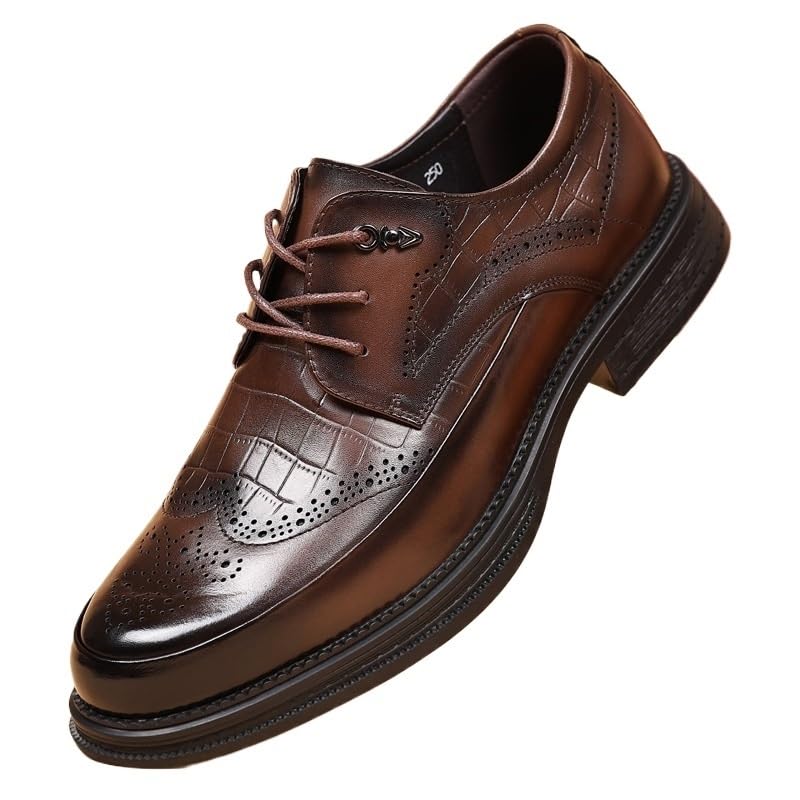 Men's Platform Wingtip Brogue Oxfords Daily Non-Slip Soft Sole Casual Shoes