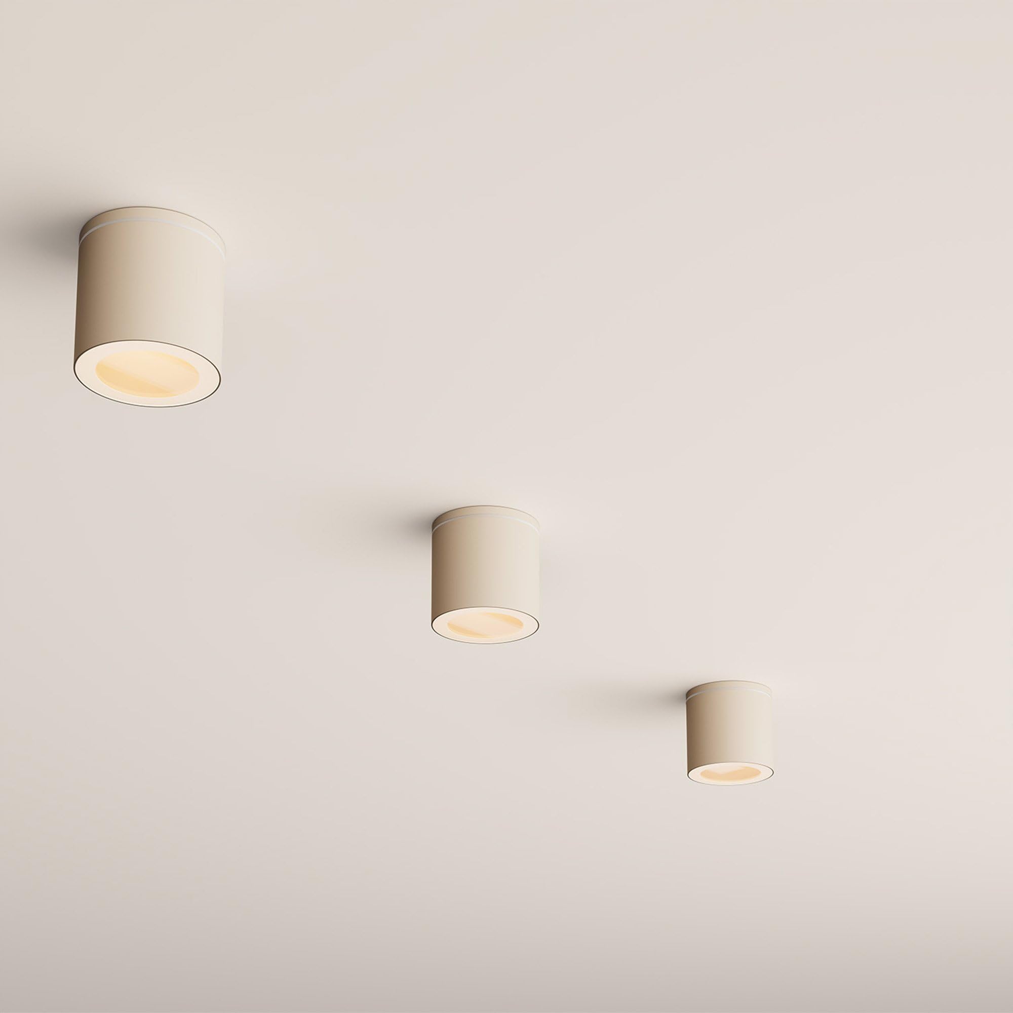 Ledvion 6er Set LED Aufbauspot IP54 Beige GU10 Fassung ohne Leuchtmittel