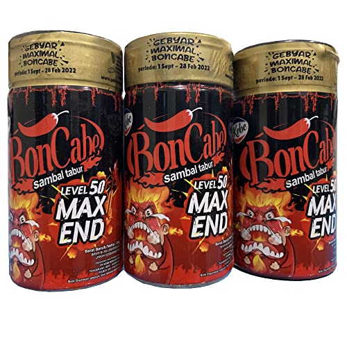 3x Kobe BonCABE Sambal Tabur (Chili Original Flavor Level 50 - Max End) - Hot and Spicy - Sprinkle Chili Flakes