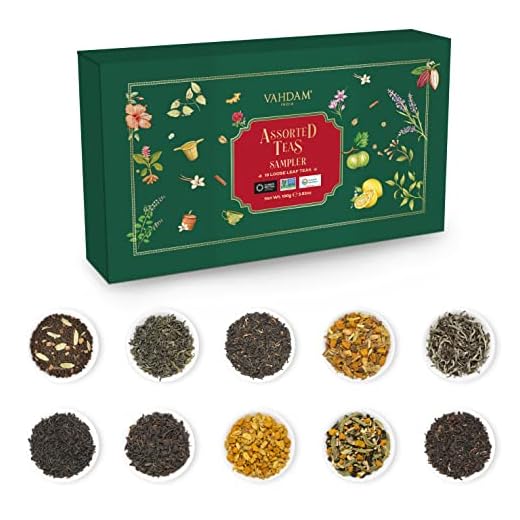 VAHDAM, blandat löst bladte - 10 TEAS, 50 portioner - svart te, grönt te, Oolongte, Chai-te, vitt te | Tea Variety Pack | Hot, Iced, Kombucha Tea | Loose Leaf Tea Sampler Gift
