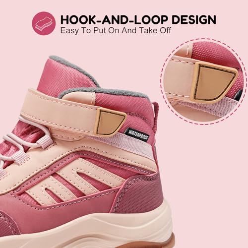 Harvest Land Kids Winter Boots Waterproof Girls Boys Snow Hiking Outdoor Boots Anti Collision Anti-Skid Mid Ankle Adventure Trekking Shoes4