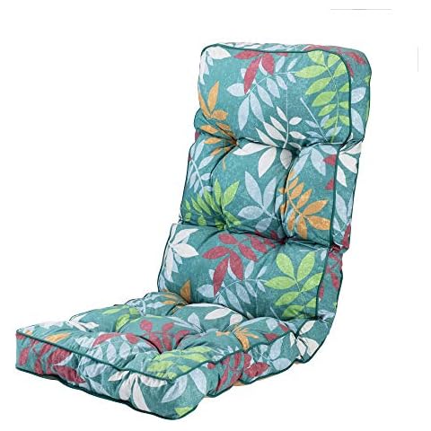 Alfresia Replacement Classic Outdoor Garden Recliner Chair Cushion | Tightly Packed Crumble Foam Cushion Quality Guaranteed in a Choice of Prints (Alexandra Green Leaf) Cover