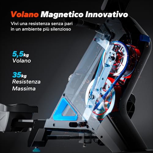 MERACH Máquina de Remo Plegable para Casa con App Exclusiva, 16 Niveles de Resistencia, Sistema Magnético Silencioso, Fácil de Montar, la Primera Opción para Fitness en Casa, MAX 158 KG - Imagen 3
