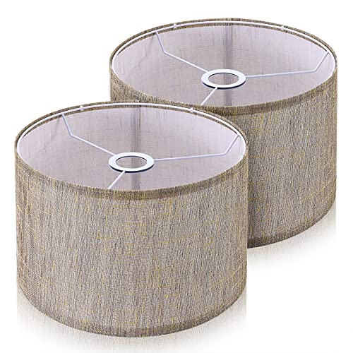 YISUN Pantalla para Lámpara, 30cm x 20cm,2 PCS Pantallas Lamparas para E27 Paralume Lámpara de Pared, Lámpara de Noche y Lámpara de Pie,Lino Natural Cover
