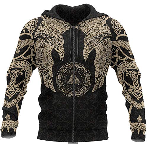 PLstar Cosmos Viking Tattoo 3D Printed Jacket Coat Fashion Women for Men Streetwear Hip hop Zipper Hoodies(D-Zipper Hoodies-16,L/XL)