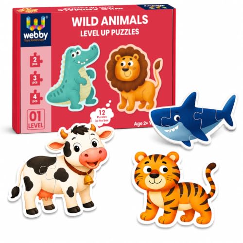 Image of Webby Wild Animals Level Up Jigsaw Puzzles for Kids