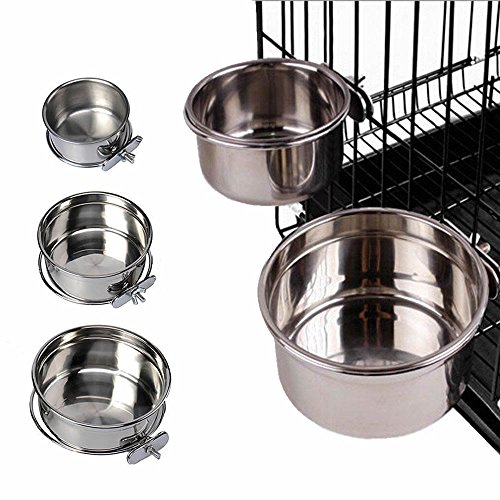 Bunty Stainless Steel Clip-On Dog Bowls - Crate Water/Dog Food Bowl for Small to Large Dogs - Ideal for All Pets - Easy Install, Rust Resistant - Small, 12cm Diameter