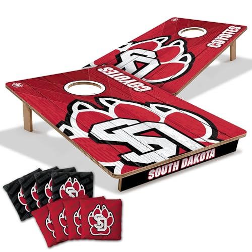 YouTheFan NCAA South Dakota Coyotes 2 x 3 Wood Cornhole Game with Logo Bags