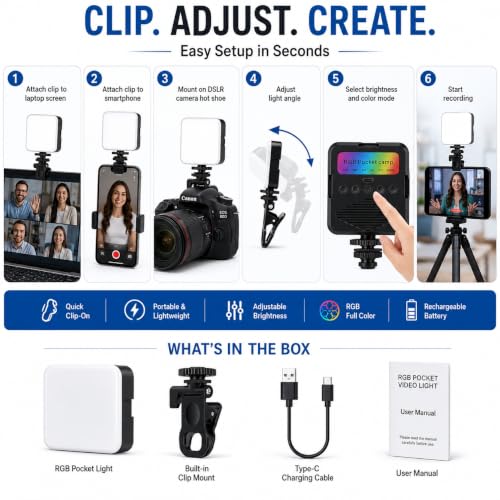 SOLVIRA LED Pocket Video Light with Clip, 1800mAh - Image 6