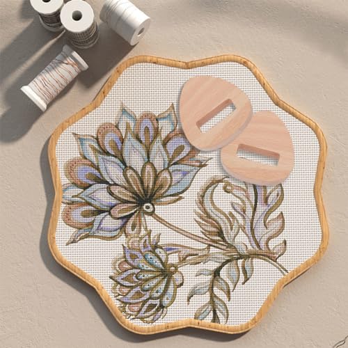 Image of OLYCRAFT 4pcs Embroidery Hoop Display Stand Triangle Wood Base 2.2 x 2.2 Inch Embroidery Hoop Wood Hoop Easels Embroider Hoop Holder Accessories for Embroider Cross Stitch Stand Decor