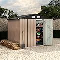 6x8 FT Metal Storage Sheds Outdoor, Metal Yard Sheds Metal Garden Shed Kit, Metal Tool Shed with Lockable Door, Metal Utility Sheds Buildings with Air Vent for Backyard Garden Patio Lawn