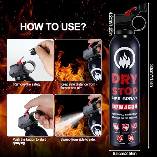 Image of 6Pack Dry Stop Fire Extinguisher for Home - Auto Fire Extinguisher for Truck Vehicle, 600g Dry Chemical Powder A B C Fire Extinguisher for Kitchen, Car, Boat, Marine, Portable Use (6Blue)