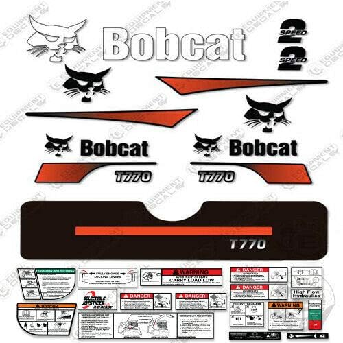 Bobcat T-770 Compact Track Loader Skid Steer Decal Kit (Curved Stripes)