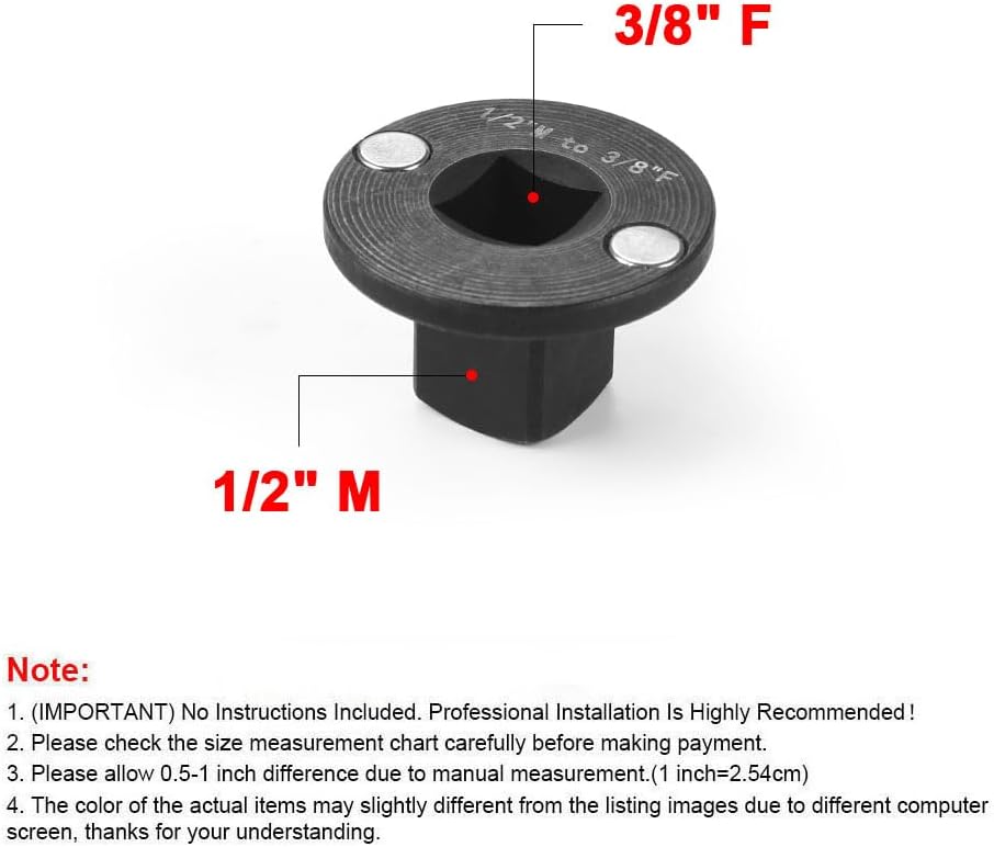 Low Profile Impact Socket Adapter Set, 4PC Drive Size Adapters for Tight Spaces, 3/4" to 1", 1/2" to 3/4", 1/2" to 3/8", 1/4" to 3/8"