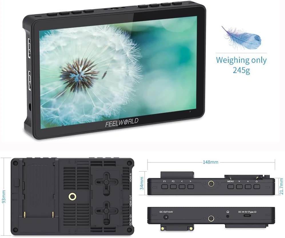 FEELWORLD F5 Pro V4 monitor de campo de 6 polegadas tela sensível