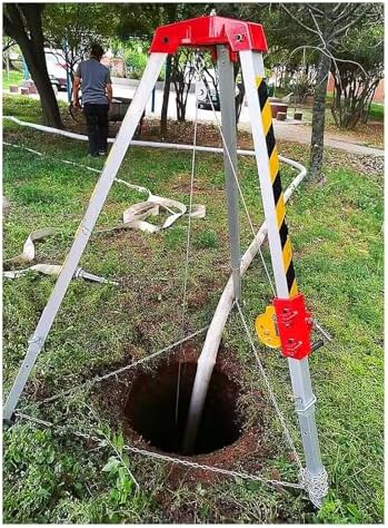 Adjustable Fall Arrest Kit - Aluminum Rescue Tripod for Confined Spaces, Emergency Firefighting Rope System, High Altitude Safety Gear, 1200/1800/2600 Lbs Capacity