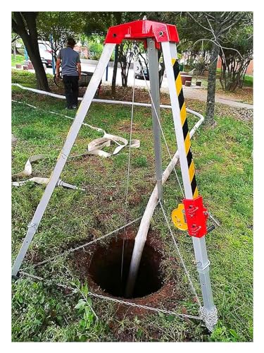 Heavy Duty Rescue Tripod - Adjustable Aluminum Confined Space Rescue Equipment Emergency Response Lifting System Firefighting Rope Access