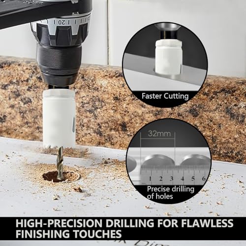 Greywolf 15 pcs Bi-Metal Hole Saw Set, M42 8% Cobalt HSS Hole Saw Kit with 3/4"-2-1/2" (19-64mm) 9 pcs Hole Saw Blades, Box with Arbor, Drill Bit, Hex Key, for Metal, Wood, Plastic 3 Greywolf 15 pcs Bi-Metal Hole Saw Set, M42 8% Cobalt HSS Hole Saw Kit with 3/4"-2-1/2" (19-64mm) 9 pcs Hole Saw Blades, Box with Arbor, Drill Bit, Hex Key, for Metal, Wood, Plastic - Image 3