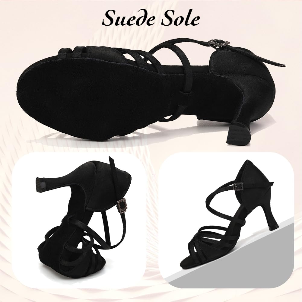 Damskie buty do tańca latynoskiego z odkrytymi palcami buty do salonu obcas 7,5 cm