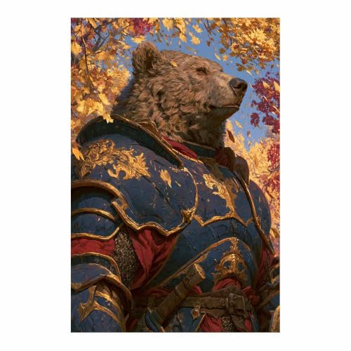 Peinture sur toile d'ours chevalier PUQAAEO 40x60cm multicolore pour déco de salon