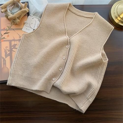 Image of Beralst Women's Button Front V Neck Sleeveless Knit Sweater Vest