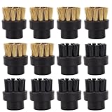 Small Brass and Nylon Brushes - Heavy Duty and Hard to Reach Places and Precision Cleaning Accessories Fit for Dupray Steam Cleaners - 12 Pack Steam Cleaner Attachments Brush Head
